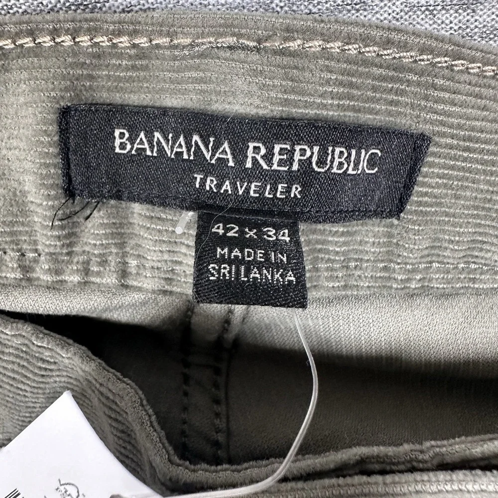 Banana Republic Pants Mens Size 42x34 Green Traveler Slim Corduroy Mid Rise